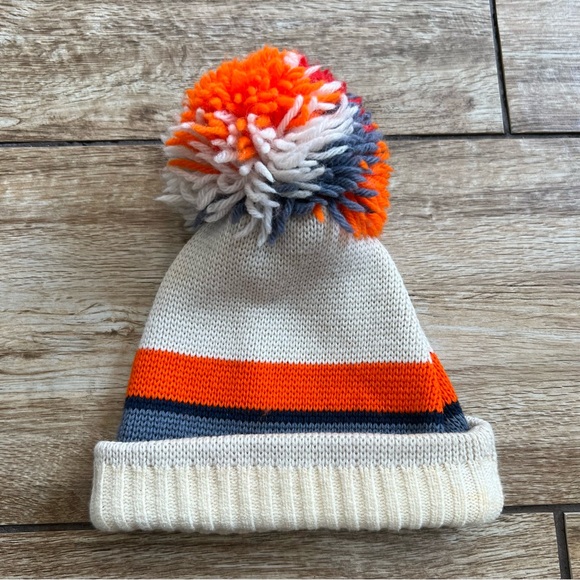 Vintage Smiley Sparks Wool Ski Hat Pom Pom Size OS Made in USA Beanie - Picture 5 of 7